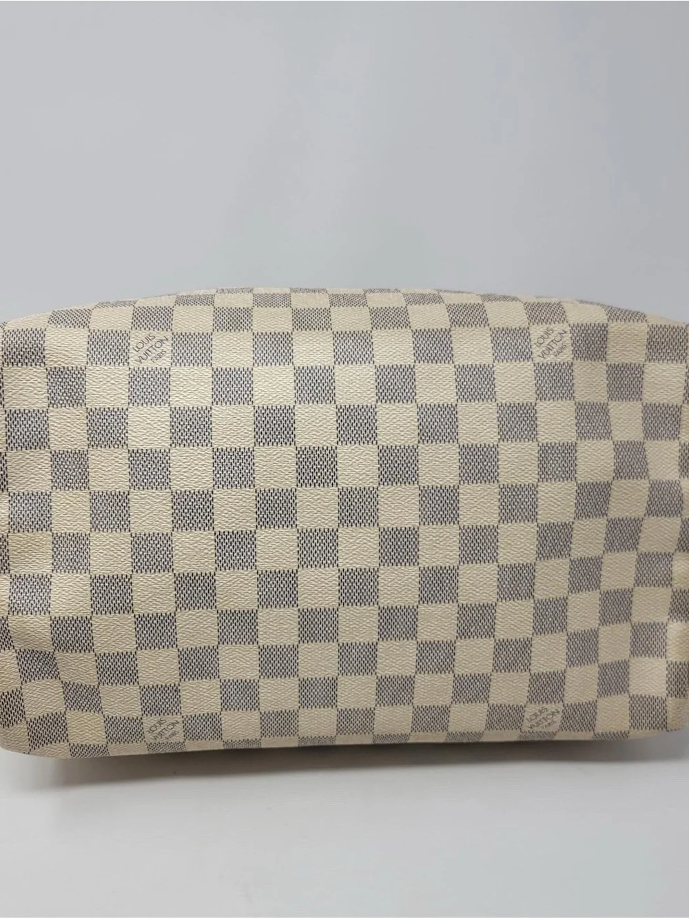 Louis Vuitton Cream and Tan Checkered Satchel